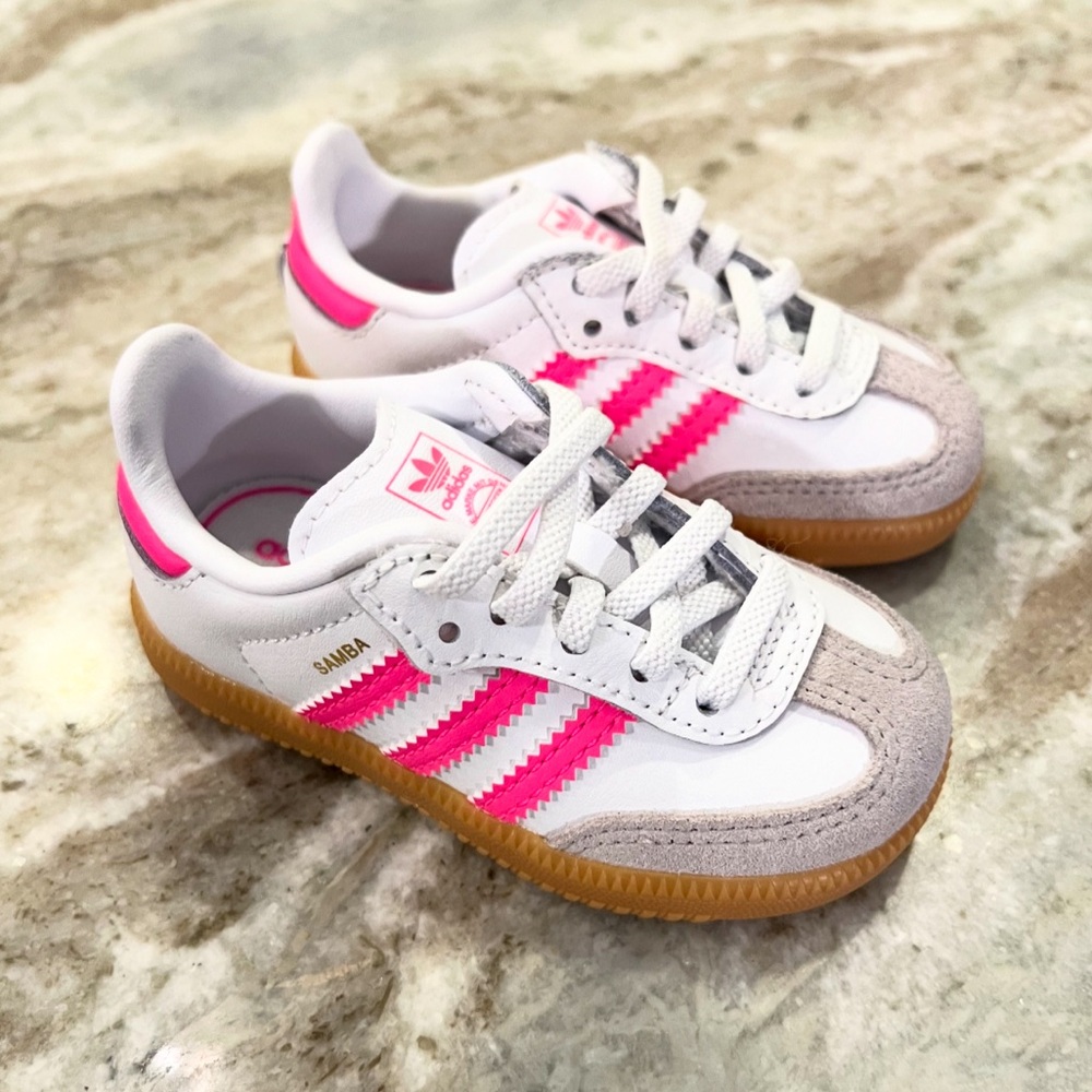 adidas Kids Samba Sneakers White Pink Gum